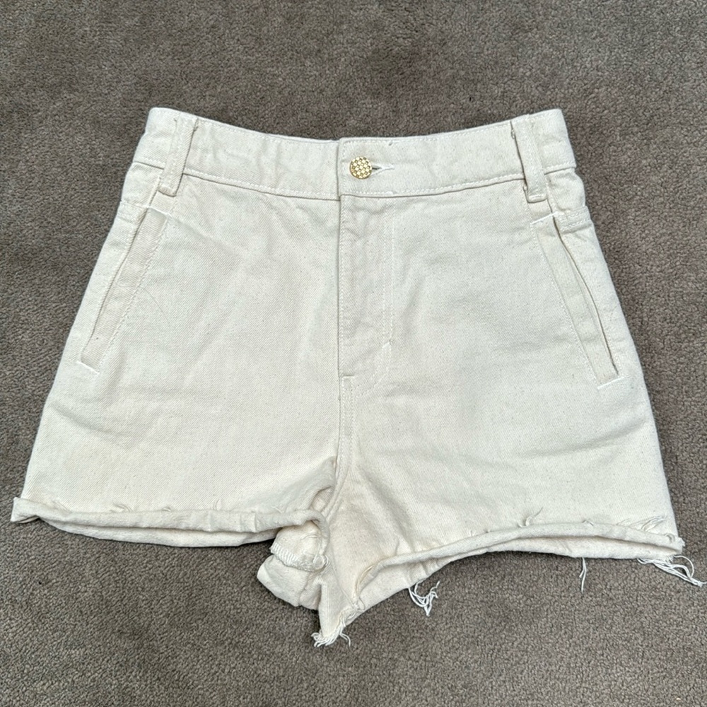 Zara cream denim shorts 34/2